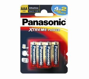 PANASONIC 4 x LR03 Alcaline Xtreme Power AAA Batteries + 2 Free