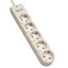 Surge Suppressor TRIPP LITE Protect It! AC 220-250V, 5-outlets (CEE 7 Schuko), 1m, Light Gray {TLP51D}